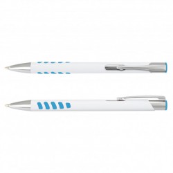 Metal Promotional Pens - Panama Grip Pen Metal - White Barrel