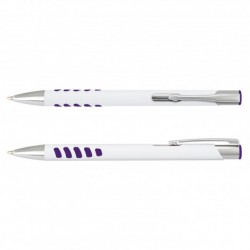 Metal Promotional Pens - Panama Grip Pen Metal - White Barrel