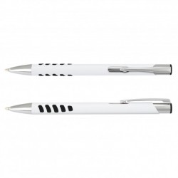 Metal Promotional Pens - Panama Grip Pen Metal - White Barrel