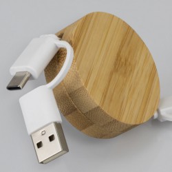 USB Hubs & Cables - Bamboo Retractable Charging Cable