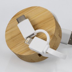 USB Hubs & Cables - Bamboo Retractable Charging Cable