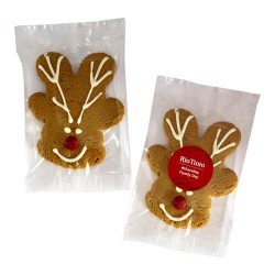 50g Gingerbread Reindeer Cookie Packed in Cello Bags