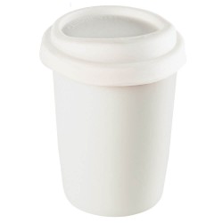 Reusable Coffee Cups - Ceramic Mug with Silicone Lid