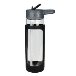 Stubby Holders - Sleeve Glass Drink Bottle with Sipper - Blue