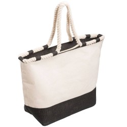 Calico & Jute Bags - Zippered Laminated Jute Canvas Tote Bag