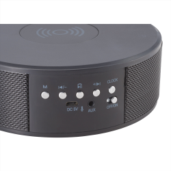 Desk Clocks - Bluetooth Speaker Clock w/Wireless Charging