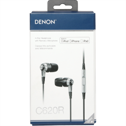 Portable Headphones - Denon AH-C620R Wired Earbuds with Music Control