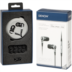 Portable Headphones - Denon AH-C620R Wired Earbuds with Music Control
