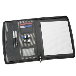 Non Leather Compendiums - A4 Zippered Inmternal Stripe Compendium