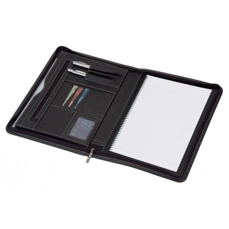 Non Leather Compendiums - A4 Zippered Compendium With Stitched Edges
