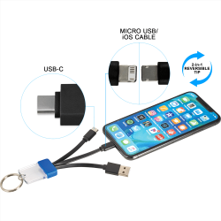 USB Hubs & Cables - Dazzle 3-in-1 Light Up Charging Cable