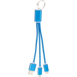 Metal Keyrings - Metal 3-in-1 Charging Cable with Key ring
