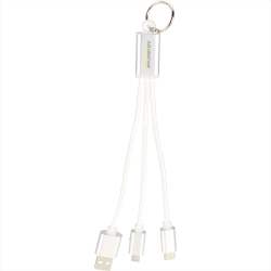 Metal Keyrings - Metal 3-in-1 Charging Cable with Key ring