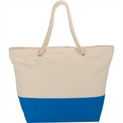Cotton & Calico Tote Bags - Zippered 12oz Cotton Canvas Rope Tote