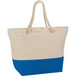 Cotton & Calico Tote Bags - Zippered 12oz Cotton Canvas Rope Tote