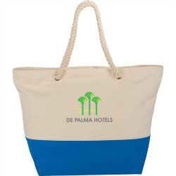 Cotton & Calico Tote Bags - Zippered 12oz Cotton Canvas Rope Tote