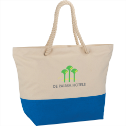 Cotton & Calico Tote Bags - Zippered 12oz Cotton Canvas Rope Tote