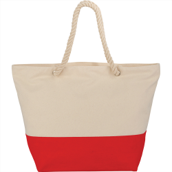 Cotton & Calico Tote Bags - Zippered 12oz Cotton Canvas Rope Tote