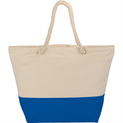 Cotton & Calico Tote Bags - Zippered 12oz Cotton Canvas Rope Tote