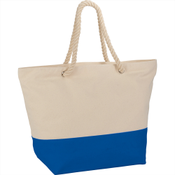 Cotton & Calico Tote Bags - Zippered 12oz Cotton Canvas Rope Tote