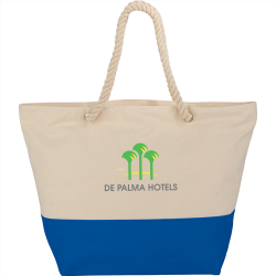 Cotton & Calico Tote Bags - Zippered 12oz Cotton Canvas Rope Tote