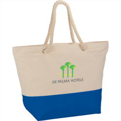 Cotton & Calico Tote Bags - Zippered 12oz Cotton Canvas Rope Tote